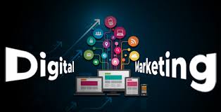 Digital marketing banner with colour full icons representing online marketing strategies